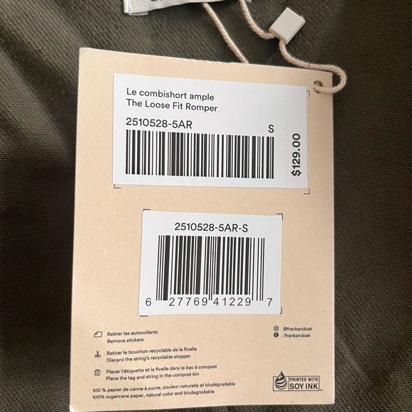 Olive Green Button-Up Romper - Picture 4 of 4